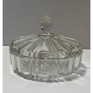 Anchor Hocking Old Cafe Clear Candy Dish With Lid Vintage 1936 1940s